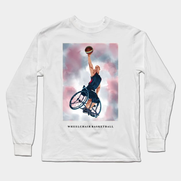 wheelchair basketball Long Sleeve T-Shirt by Mousely 